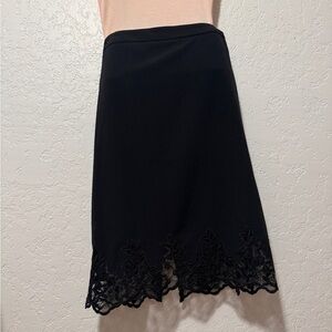 Lane Bryant Black Pencil Skirt with Lace Detail